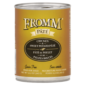 Fromm Gold Chicken & Sweet Potato Pate Canned Dog Food 12/12.2 oz Case fromm, gold, chicken pate, canned, dog food, dog, sweet potato