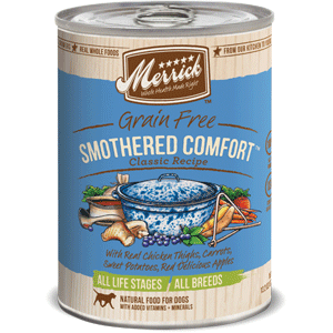 Smothered Comfort Canned Dog Food Case 12/13oz merrick, canned, dog food, dog, smothered comfort