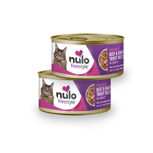 Nulo Freestyle Shredded Beef & Trout Canned Cat Food 3oz 24 Case Nulo, Freestyle, shredded, beef, trout, Canned, Cat Food