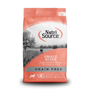 NutriSource Grain Free Seafood Small Bite Dog Food nutrisource, nutri source, grain free, seafood, Dry, dog food, dog, small bite