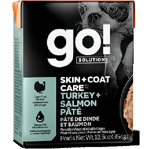 Petcurean Go! Skin & Coat Turkey, Salmon Pate Tetra Pack Dog Food 12.5oz 12 Case Petcurean, gf,  Grain Free, Dog Food, dog, Go, Skin & Coat, skin, coat, Turkey, salmon, Pate, Tetra Pack 