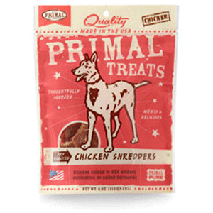 Chicken Shredders 4oz primal, primal pet foods, chicken, shredders, dog, treats, dog treats